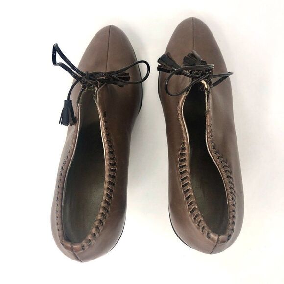 SALVATORE Ferregamo Brown Leather Lace Up Shoe Boots Size 6 C (Narrow) - Picture 8 of 14